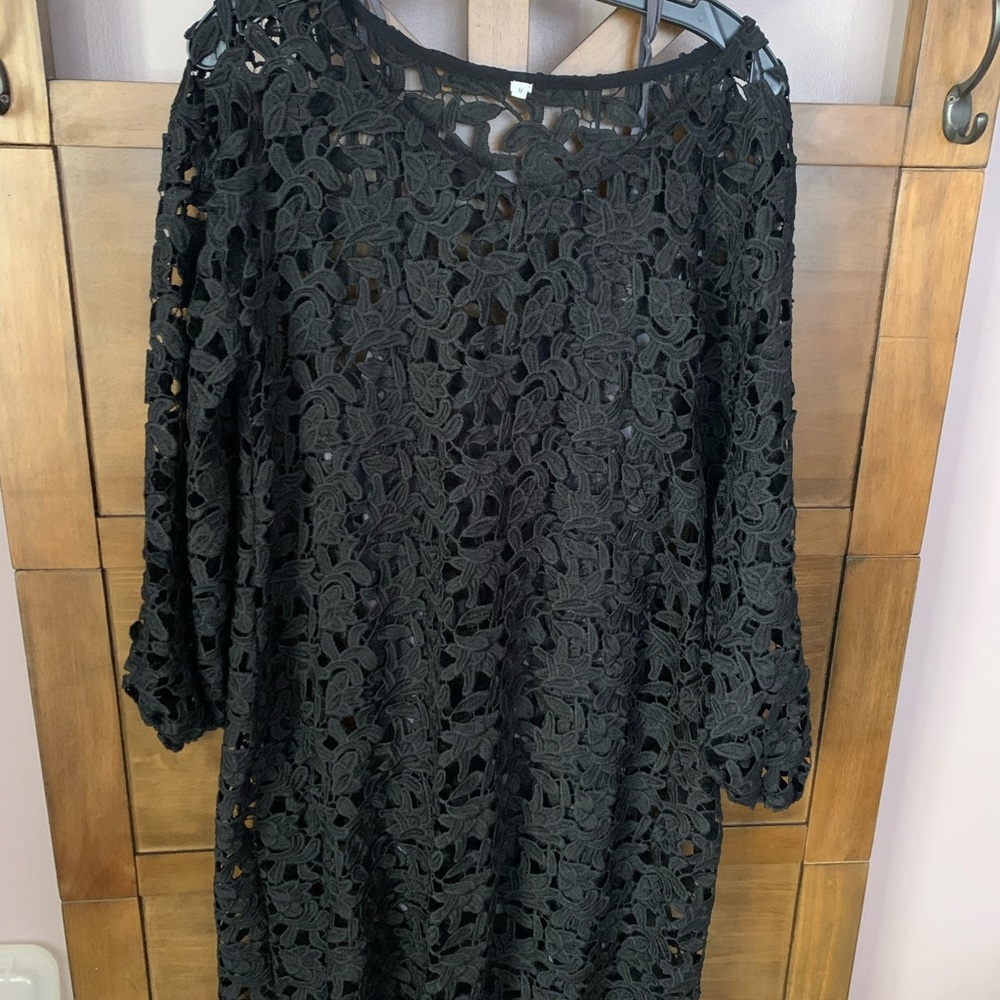 Black lacy dress with slip